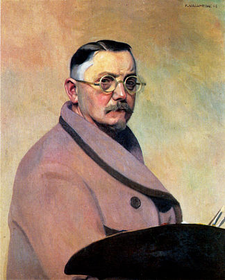 睡袍自画像 Self-portrait with the dressing gown (1914)，费利克斯·瓦洛顿