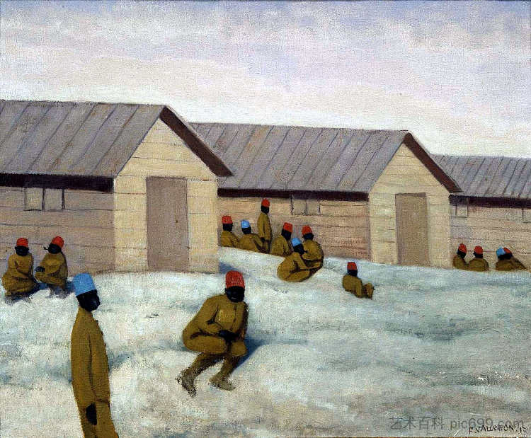 塞内加尔士兵在梅利营 Senegalese soldiers at Camp de Mailly (1917)，费利克斯·瓦洛顿