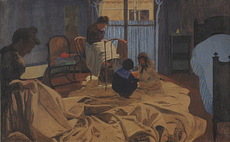 洗衣店，蓝色房间 The Laundress, Blue Room (1900)，费利克斯·瓦洛顿