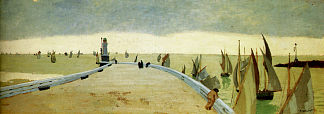 翁弗勒尔码头 The pier of Honfleur (1901)，费利克斯·瓦洛顿