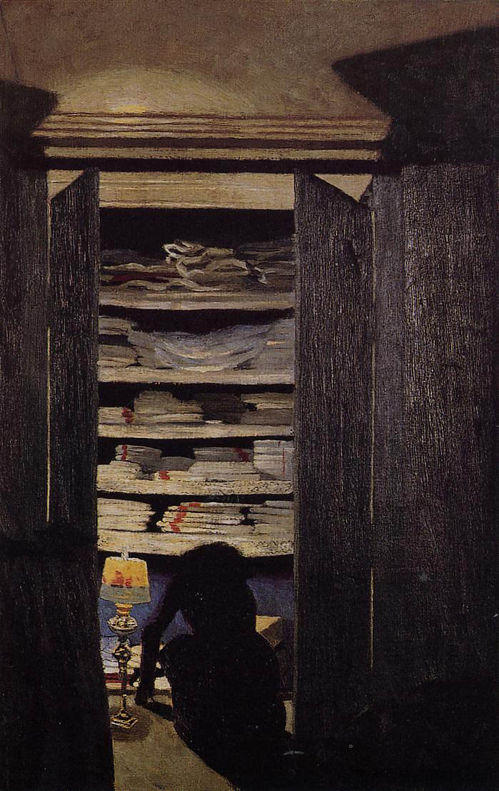 在橱柜里寻找的女人 Woman Searching through a Cupboard (1900 - 1901)，费利克斯·瓦洛顿