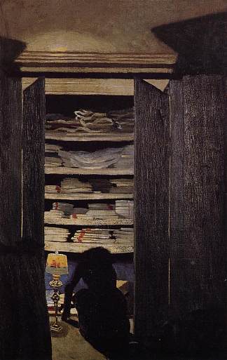 在橱柜里寻找的女人 Woman Searching through a Cupboard (1900 – 1901)，费利克斯·瓦洛顿