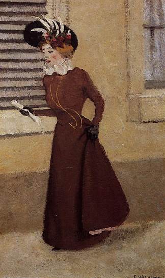 戴羽毛帽子的女人 Woman with a Plumed Hat (1895)，费利克斯·瓦洛顿