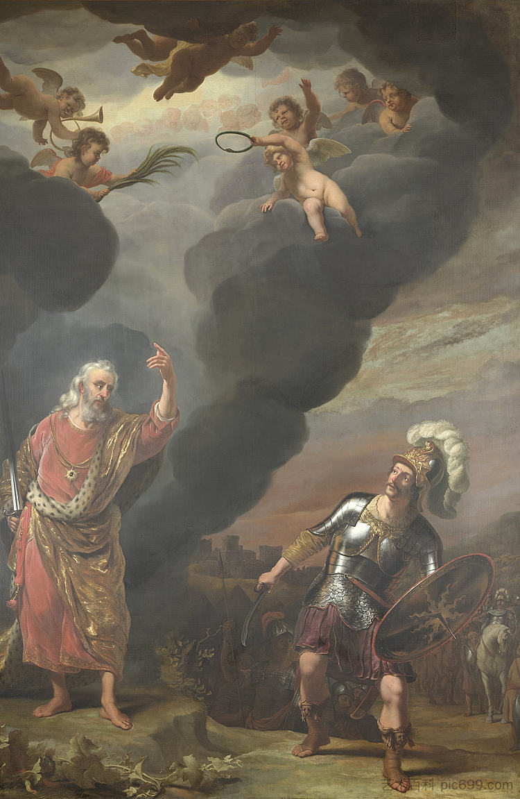 上帝军队的队长向约书亚显现 The Captain of God's Army Appearing to Joshua (1669)，费迪南德·波尔