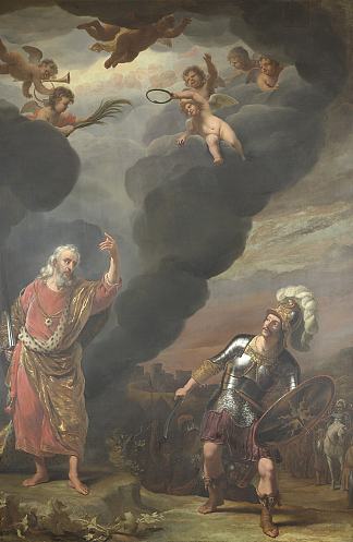 上帝军队的队长向约书亚显现 The Captain of God’s Army Appearing to Joshua (1669)，费迪南德·波尔