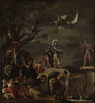 克劳狄乌斯·文明与昆图斯·佩蒂利乌斯·麦雷利斯在拆除的桥上的和平谈判 De Vredesonderhandelingen Tussen Claudius Civilis En Quintus Petillius Cerealis Op De Afgebroken Brug (1662)，费迪南德·波尔