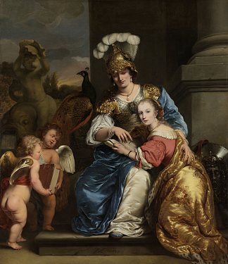 玛格丽塔·特里普饰演密涅瓦，指导她的妹妹安娜·玛丽亚·特里普 Margarita Trip as Minerva, Instructing Her Sister Anna Maria Trip (1663)，费迪南德·波尔