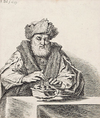 留着胡须和皮帽的男人 Mann Mit Bart Und Pelzmütze (1639)，费迪南德·波尔