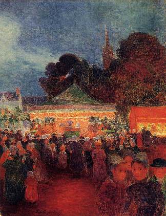 克鲁瓦西奇之夜狂欢节 Carnival at Night in Croisic (c.1898)，费迪南德·杜·普伊戈多
