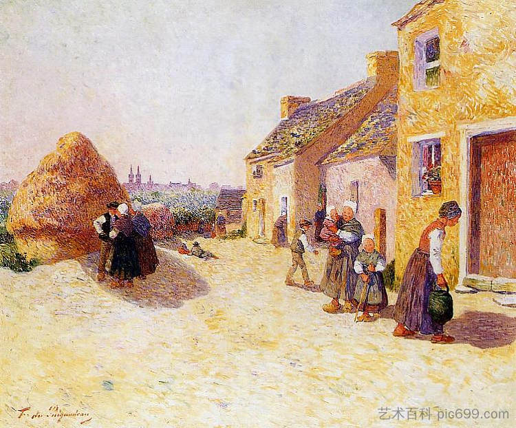 农家院 Farmyard (c.1915)，费迪南德·杜·普伊戈多