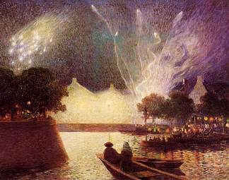 港口的烟花 Fuegos Artificiales En El Puerto (1890)，费迪南德·杜·普伊戈多