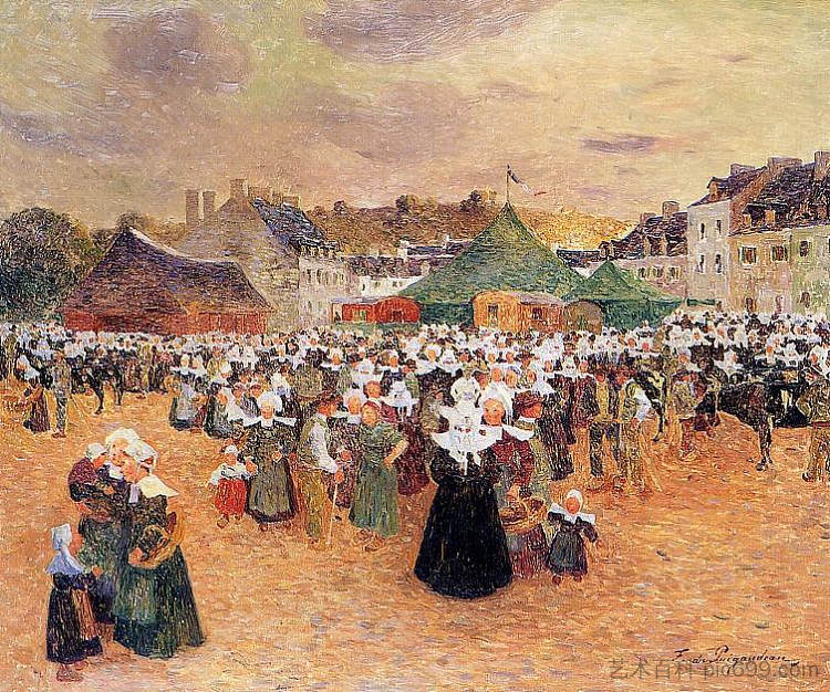 蓬阿文博览会 The Fair at Pont-aven (c.1898),费迪南德·杜·普伊戈多