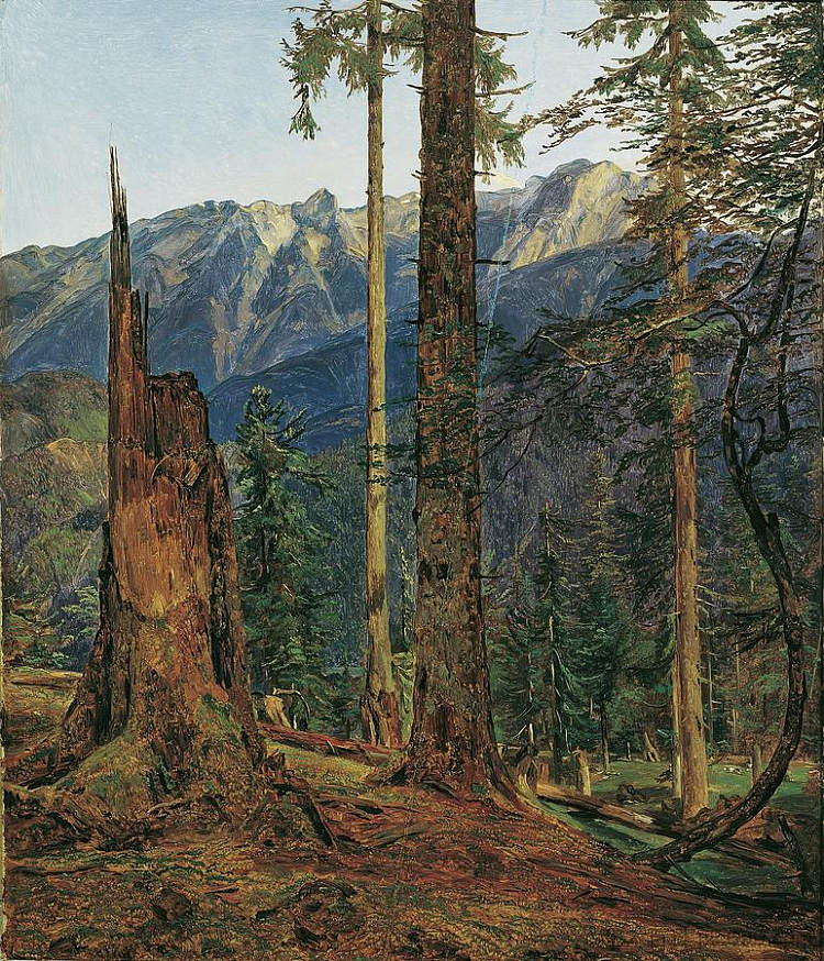 伊施尔附近的霍伦山脉 The Hollen Mountains near Ischl,费尔迪南德·乔治·瓦尔特米勒