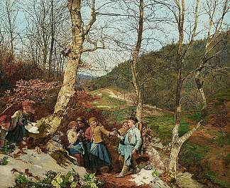 维也纳森林的早春 Early Spring in the Vienna Woods (1861)，费尔迪南德·乔治·瓦尔特米勒