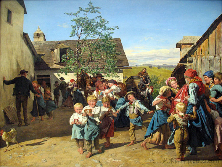 从教堂集市归来 Return from the Church Fair (1859),费尔迪南德·乔治·瓦尔特米勒