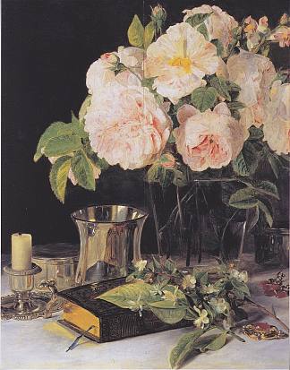 玻璃玫瑰 Roses in glass (1831)，费尔迪南德·乔治·瓦尔特米勒