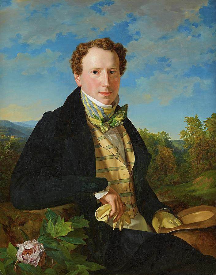 35岁的自画像 Self portrait at the age of 35 (1828; Austria  )，费尔迪南德·乔治·瓦尔特米勒