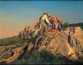 停止的朝圣（援助） The halted Pilgrimage (The assistance) (1853)，费尔迪南德·乔治·瓦尔特米勒