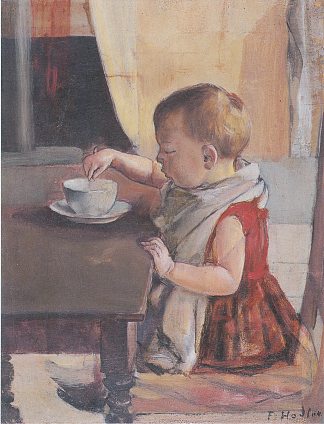 餐桌旁的孩子 Child by the table (1889)，费迪南德·霍德勒