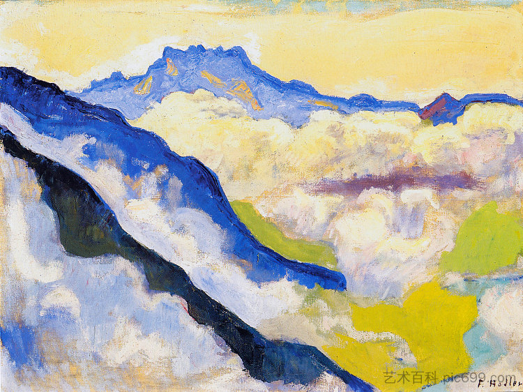 Dents du Midi in Clouds Dents du Midi in Clouds (1917)，费迪南德·霍德勒