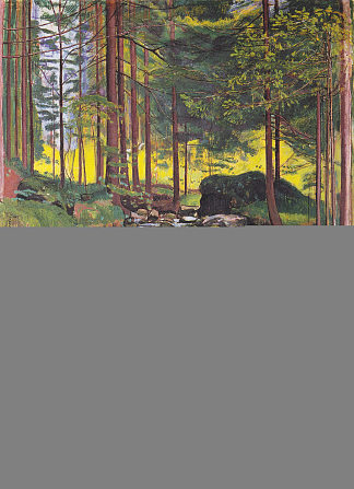 有山涧的森林 Forest with a mountain stream (1902)，费迪南德·霍德勒