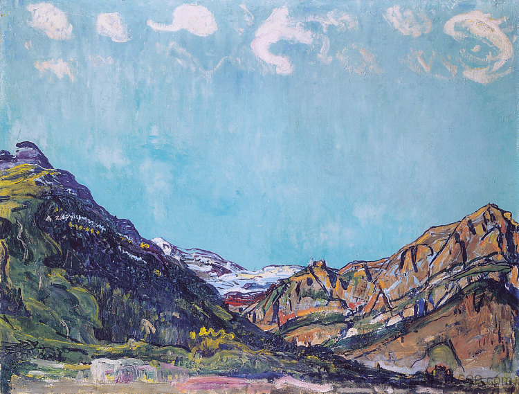 尚佩里附近的景观 Landscape near Champery (1913)，费迪南德·霍德勒