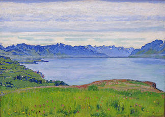 日内瓦湖景观 Landscape on Lake Geneva (1906)，费迪南德·霍德勒