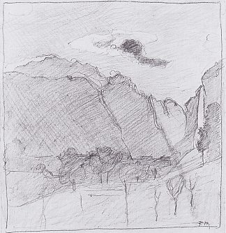 劳特布龙嫩山谷和月光下的尘埃流 Lauterbrunnen Valley and dust stream in the moonlight (1894)，费迪南德·霍德勒