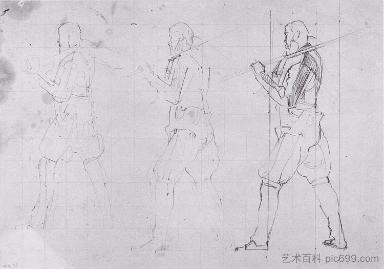 左边疆战士 Left border warriors (c.1899)，费迪南德·霍德勒