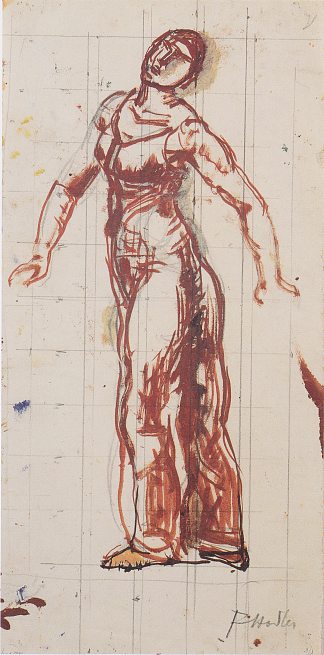 左边疆女人 Left border woman (c.1913)，费迪南德·霍德勒