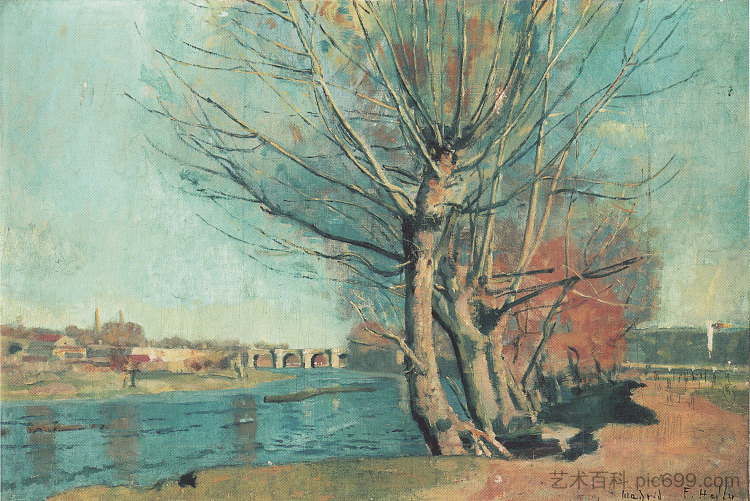 在曼萨纳雷斯河畔 On the banks of the Manzanares (1878)，费迪南德·霍德勒