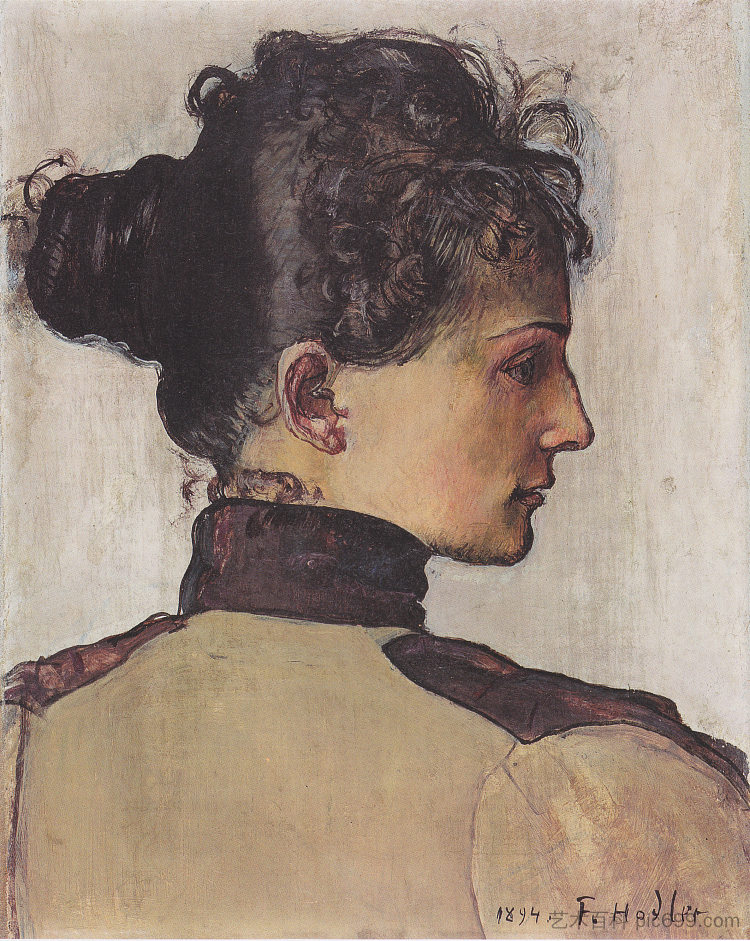 贝尔特·雅克的肖像 Portrait of Berthe Jacques (1894)，费迪南德·霍德勒