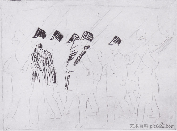 拉兵 Pulling soldiers (1908)，费迪南德·霍德勒