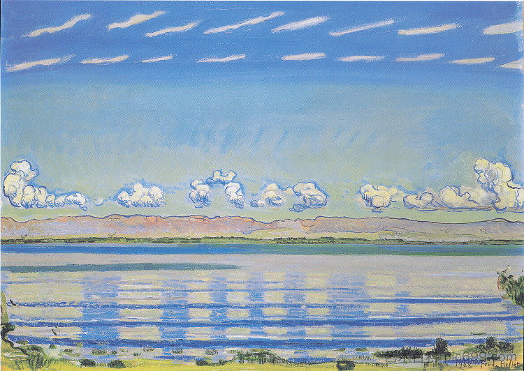 日内瓦湖上的韵律景观 Rhythmic landscape on Lake Geneva (1908)，费迪南德·霍德勒