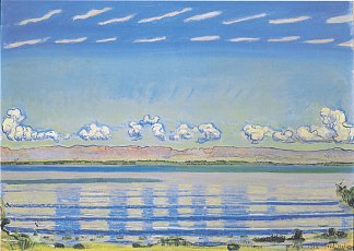 日内瓦湖上的韵律景观 Rhythmic landscape on Lake Geneva (1908)，费迪南德·霍德勒