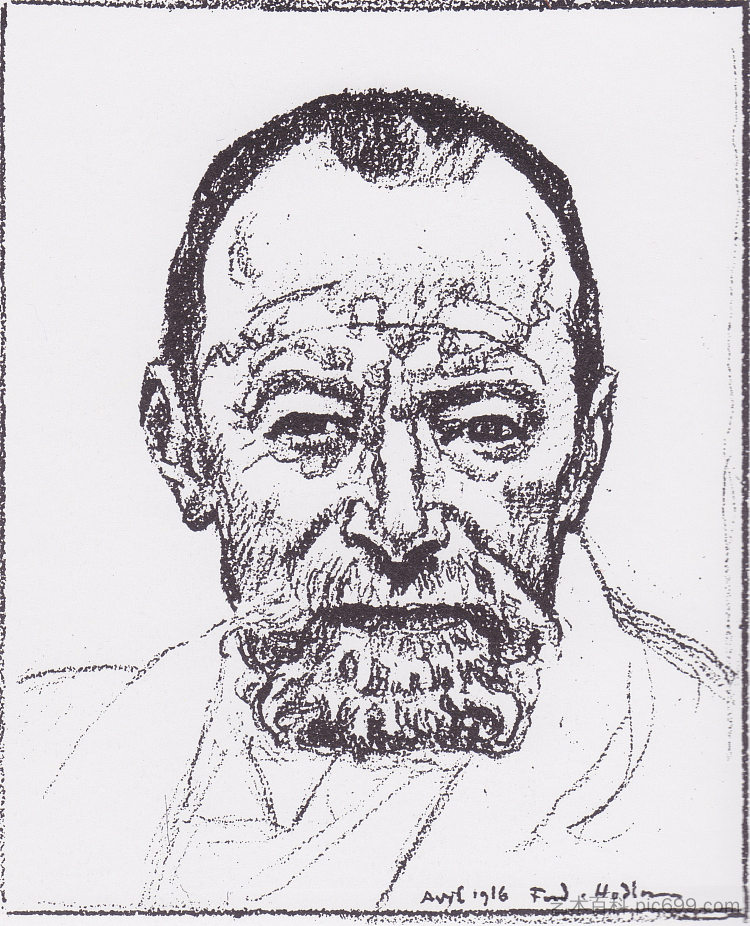 自画像 Self-portrait (1916)，费迪南德·霍德勒