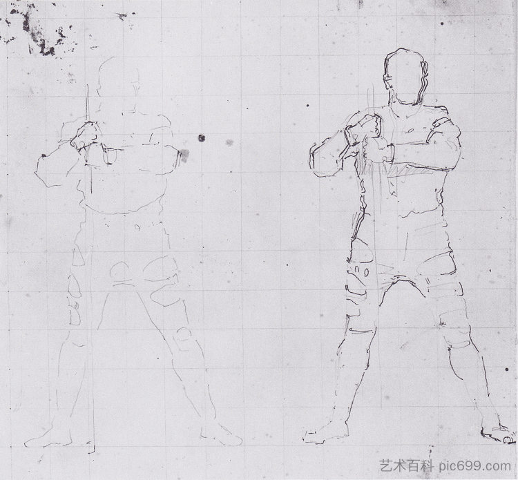 站立的战士 Standing warrior (c.1897)，费迪南德·霍德勒