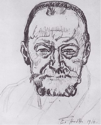 自画像研究 Study of self-portrait (1916)，费迪南德·霍德勒