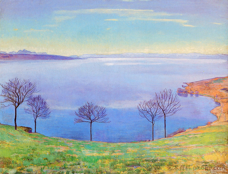 切克斯布雷斯的日内瓦湖 The Lake Geneva from Chexbres (1898)，费迪南德·霍德勒