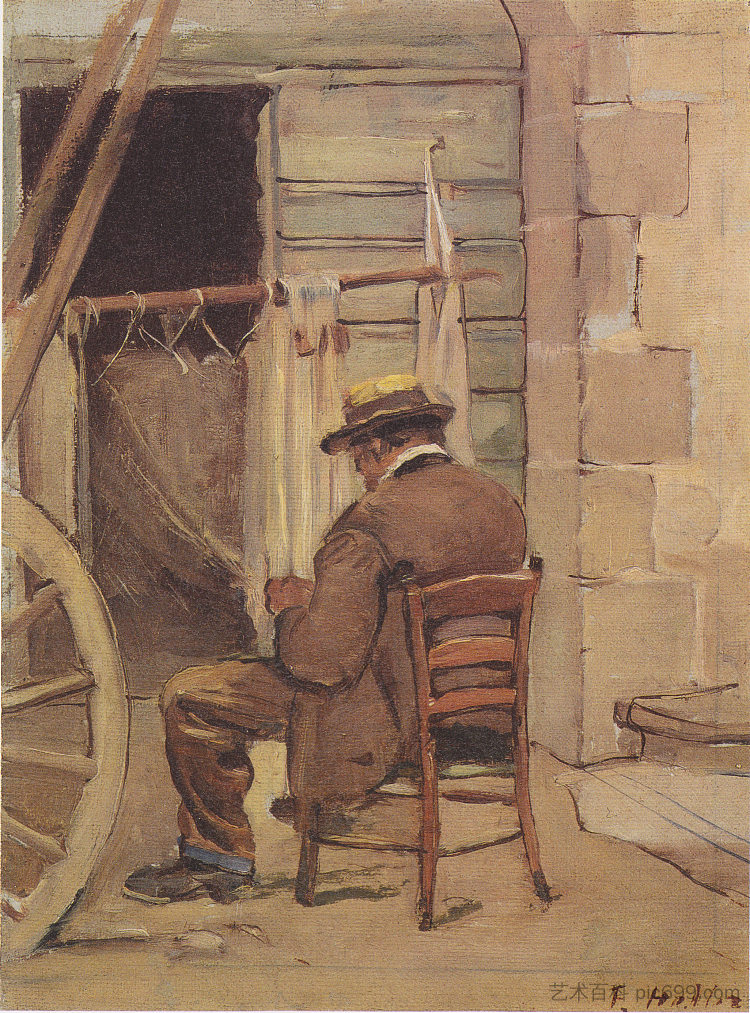 网民 The netmender (c.1883)，费迪南德·霍德勒