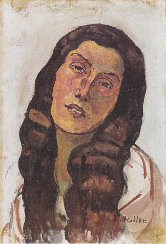 情人节戈德·达雷尔，头发凌乱 Valentine Gode Darel, with disheveled hair (1913)，费迪南德·霍德勒