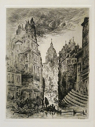 城市景观，夜火，“上帕莱街” Vue Urbaine, Incendie Nocturne, « Rue Du Haut Palé »，费尔南德·康贝斯