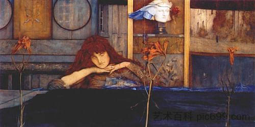 我自己锁上门 I Lock My Door Upon Myself (1891)，费尔南德·赫诺普夫