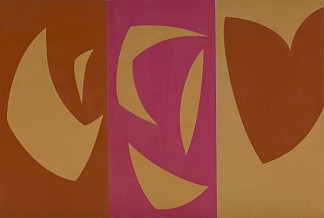 赭紫红色三联画 Triptyque ocre-violet-rouge (1965)，费尔南德勒杜克