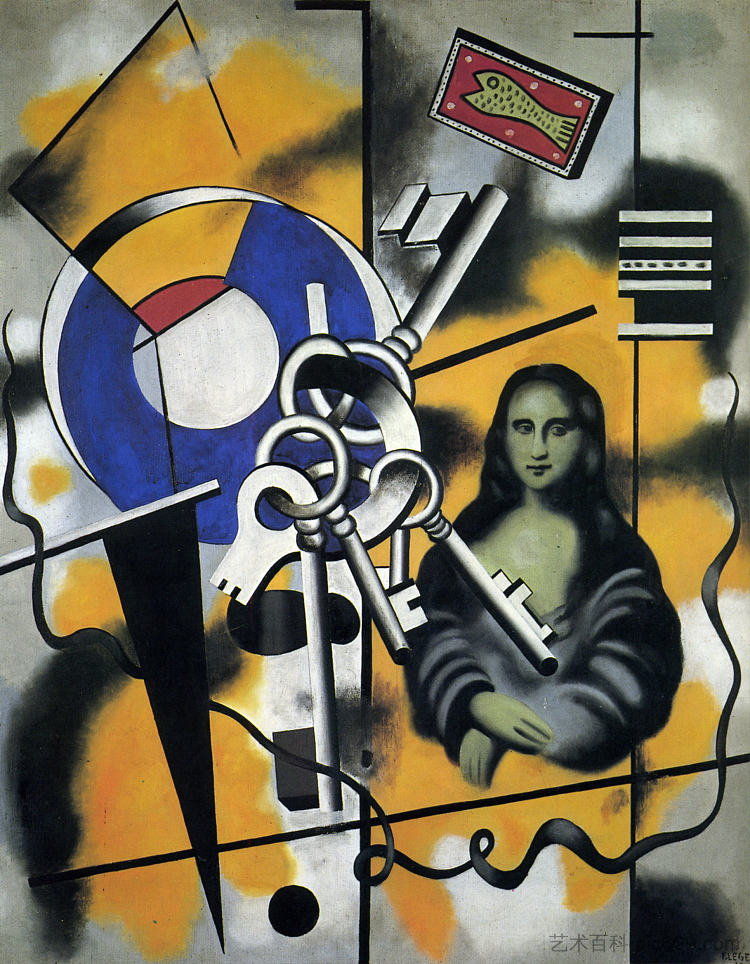 蒙娜丽莎与钥匙 Mona Lisa with the keys (1930)，费尔南德·莱热