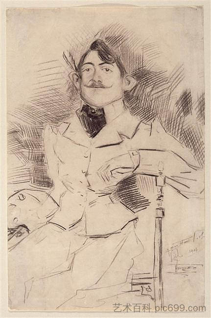 亨利·维尔的肖像，画家费尔南德·莱杰的朋友 Portrait of Henry Viel, a friend of painter Fernand Leger (1903)，费尔南德·莱热