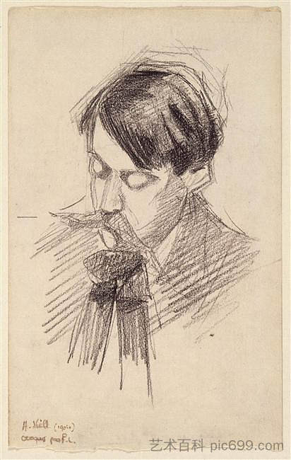 亨利·维尔的肖像，画家费尔南德·莱杰的朋友 Portrait of Henry Viel, a friend of painter Fernand Leger (1904)，费尔南德·莱热