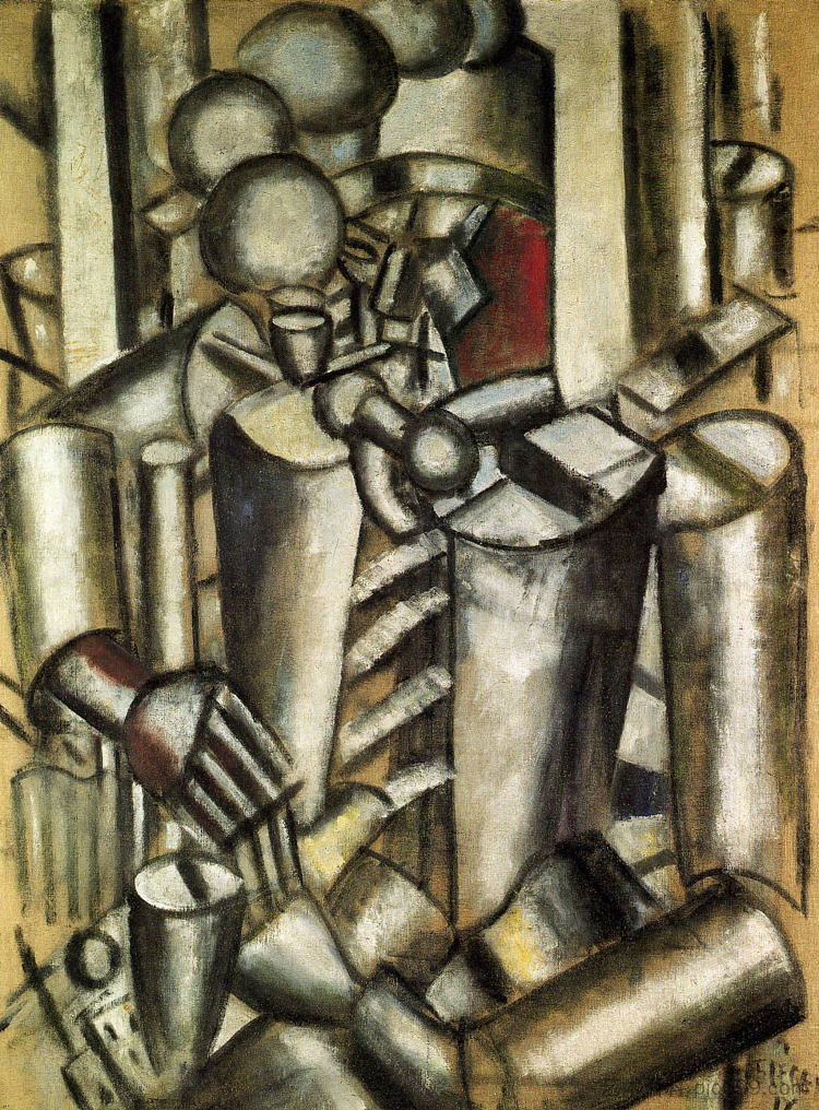 拿着烟斗的士兵 Soldier with a pipe (1916)，费尔南德·莱热