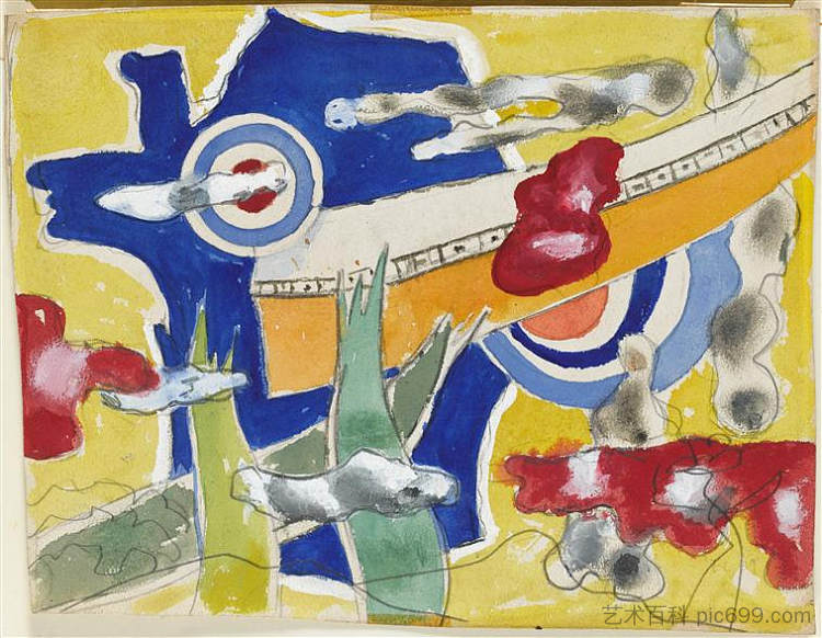 研究布里伊航空中心的装饰 Study for the decoration of the aviation center of Briey,费尔南德·莱热