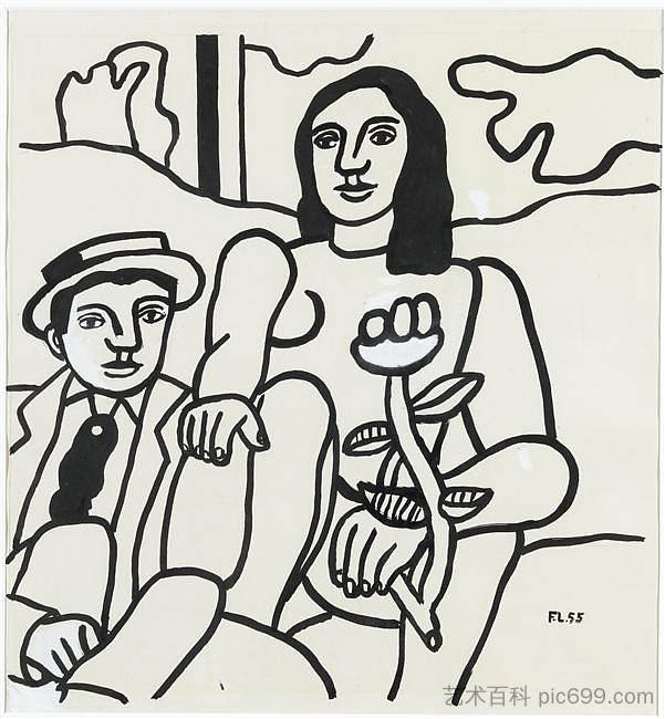 为两个恋人学习 Study for the two lovers (1955),费尔南德·莱热